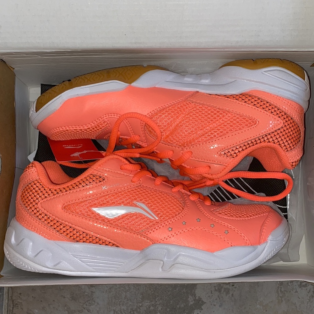 BNIB Li-Ning Neon Orange Badminton Court Athletic Sneakers
